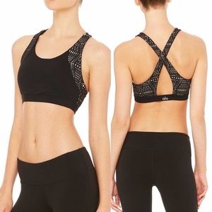 Alo Yoga Black Patina Bra